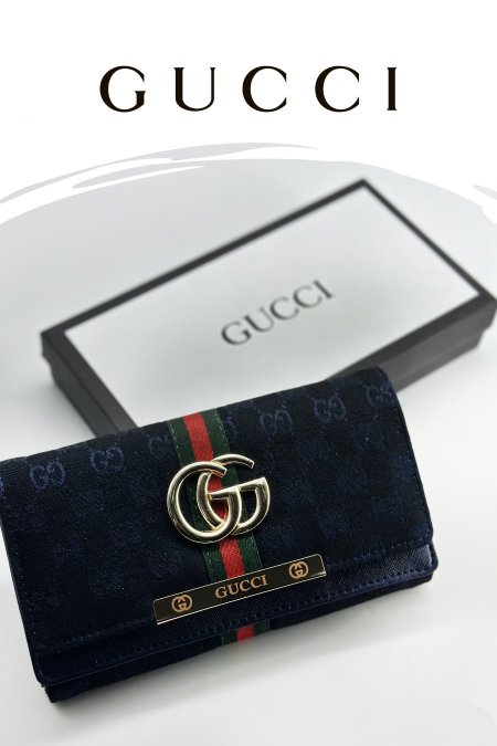 جزدان - Gucci  / شامل علبة - جوتشي - كحلي <br> <span class='text-color-warm'>نفدت الكمية</span>